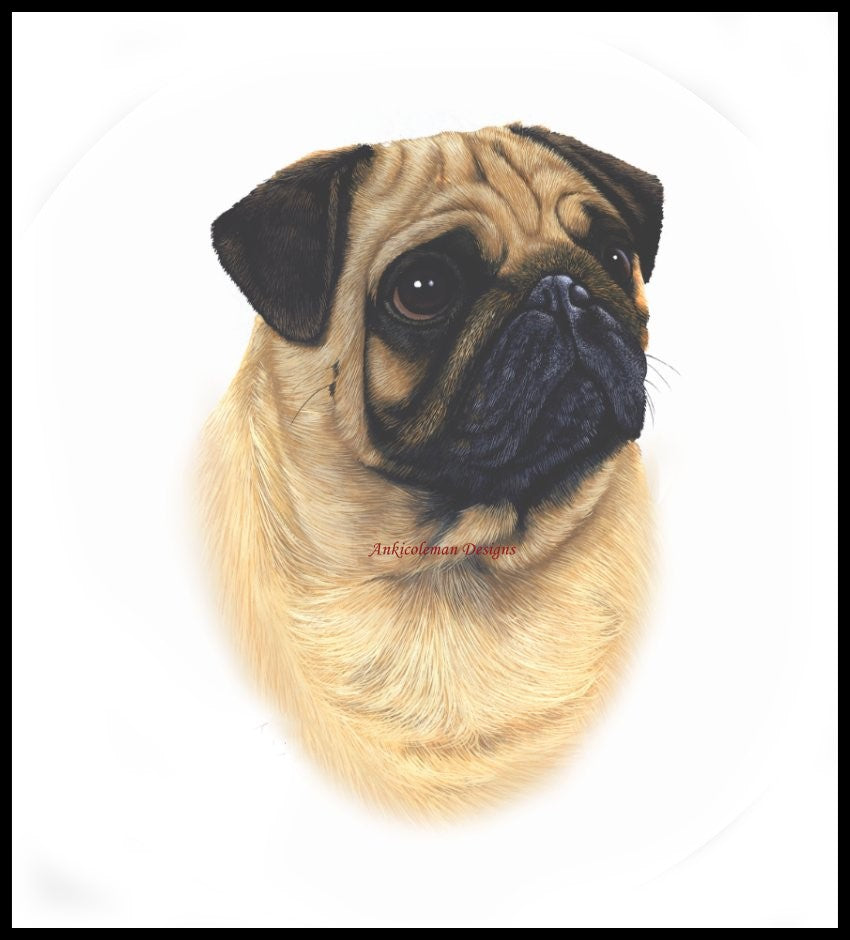 Pug - Counted Cross Stitch Patterns Embroidery Crafts Needlework DIY Chart DMC Color