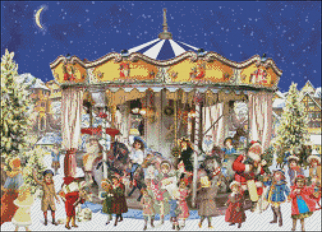 The Christmas Carousel 2 - Counted Cross Stitch Patterns Embroidery Crafts Needlework DIY Chart DMC Color