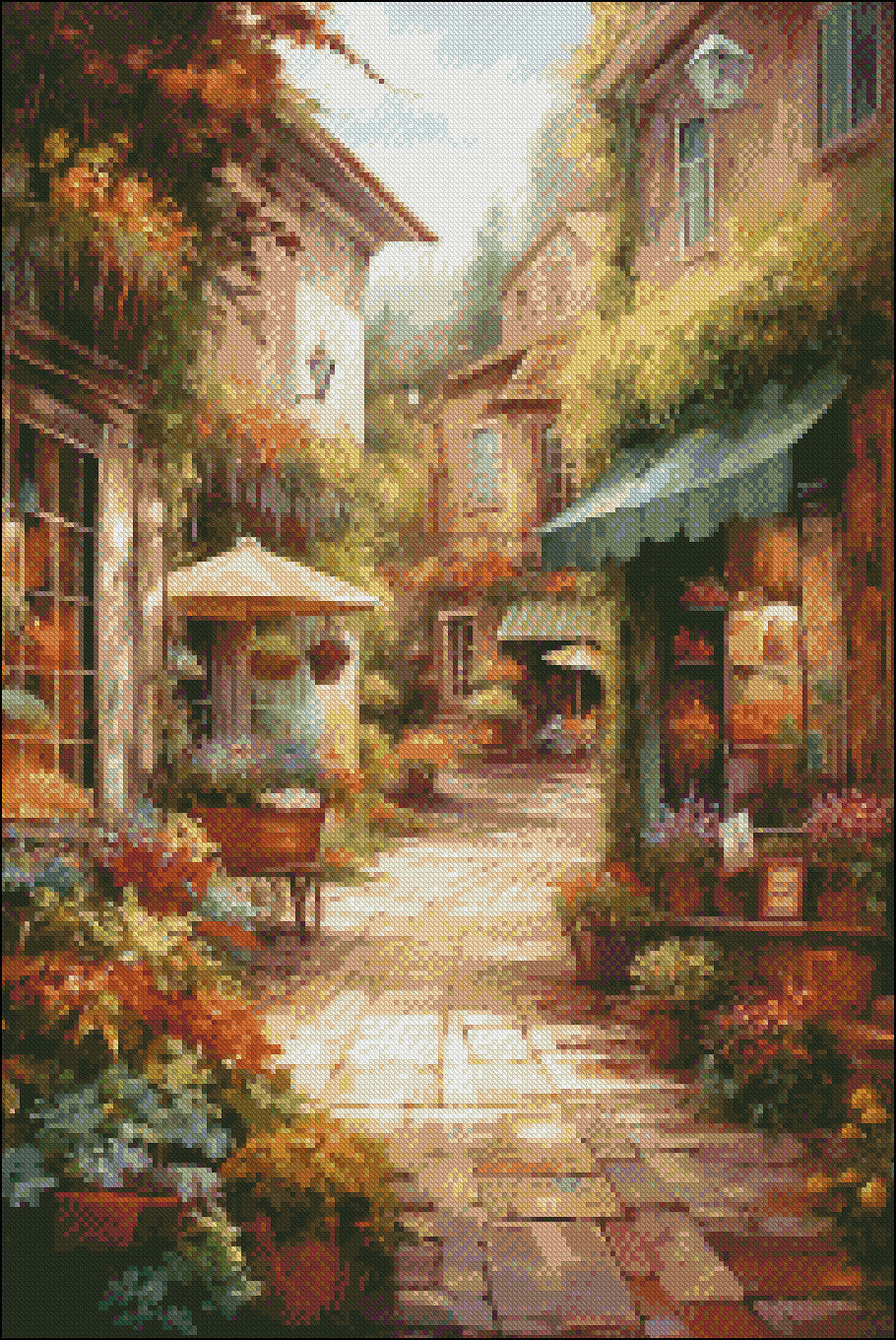 Market Garden - Counted Cross Stitch Patterns Embroidery Crafts Needlework DIY Chart DMC Color