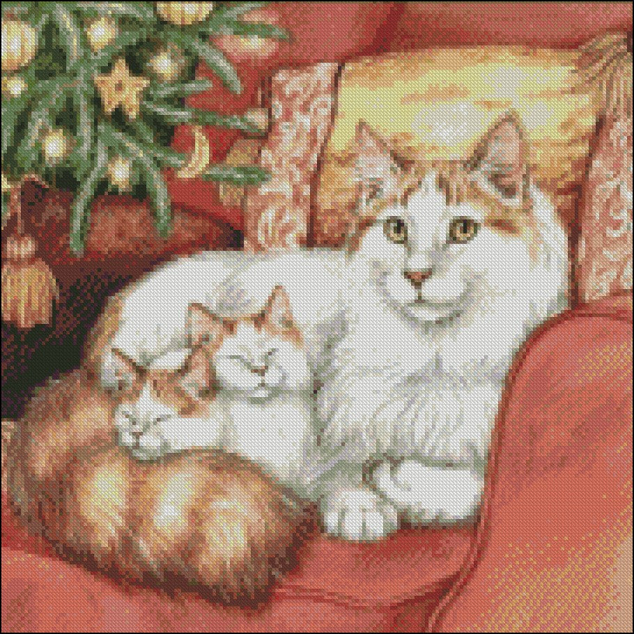 Kitties' World 13 - Counted Cross Stitch Patterns Embroidery Crafts Needlework DIY Chart DMC Color