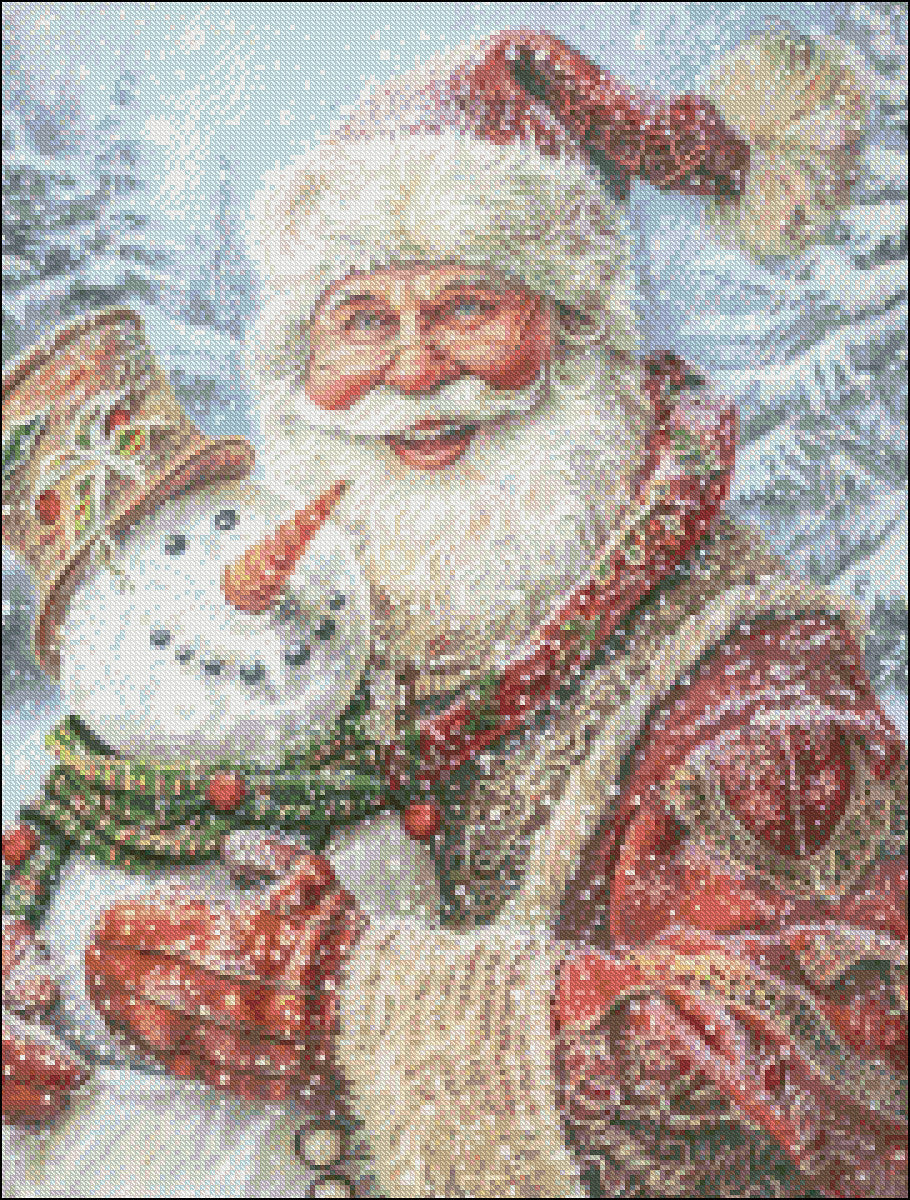 Santa Jolly Times - Counted Cross Stitch Patterns Embroidery Crafts Needlework DIY Chart DMC Color