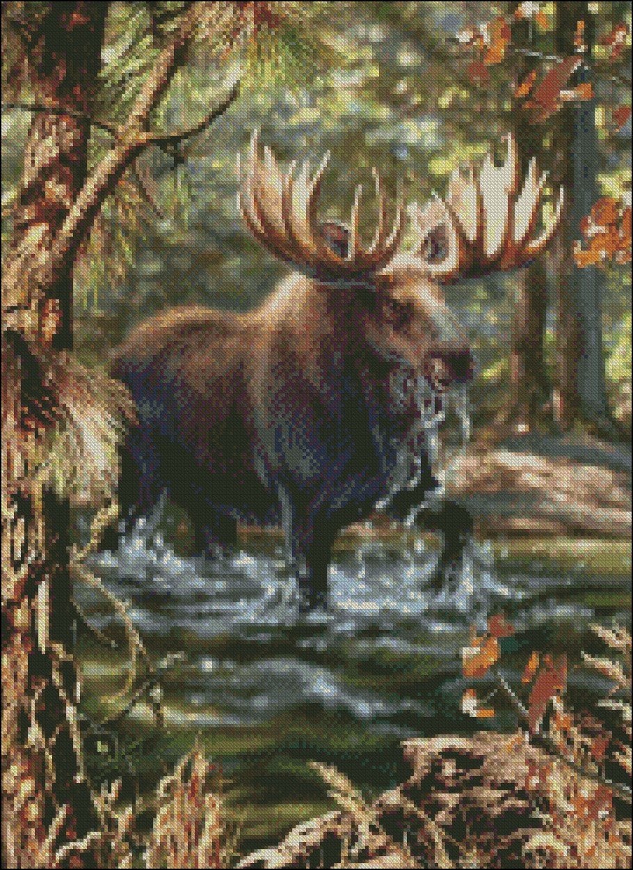 Moose Collection 3 - Counted Cross Stitch Patterns Embroidery Crafts Needlework DIY Chart DMC Color