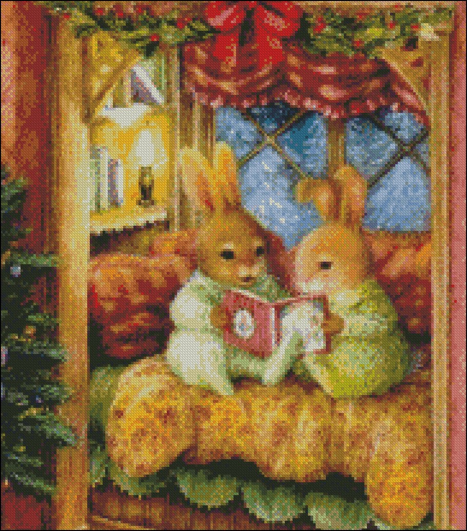 Reading Room - Counted Cross Stitch Patterns Embroidery Crafts Needlework DIY Chart DMC Color