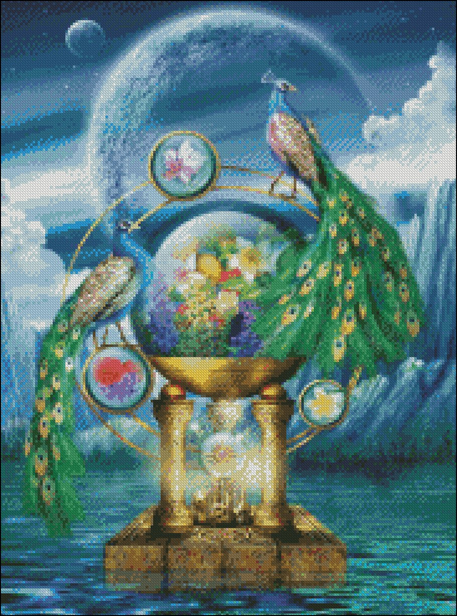 Peacock Collection 13 - Counted Cross Stitch Patterns Embroidery Crafts Needlework DIY Chart DMC Color