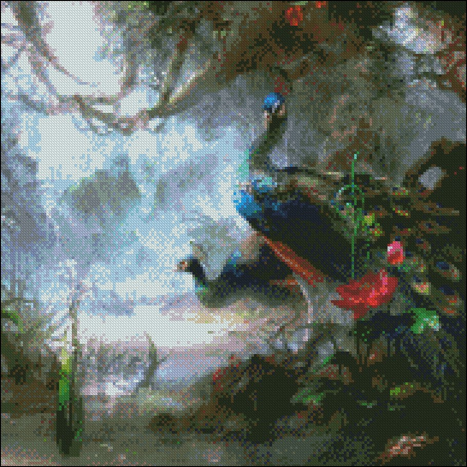Peacock II - Counted Cross Stitch Patterns Embroidery Crafts Needlework DIY Chart DMC Color
