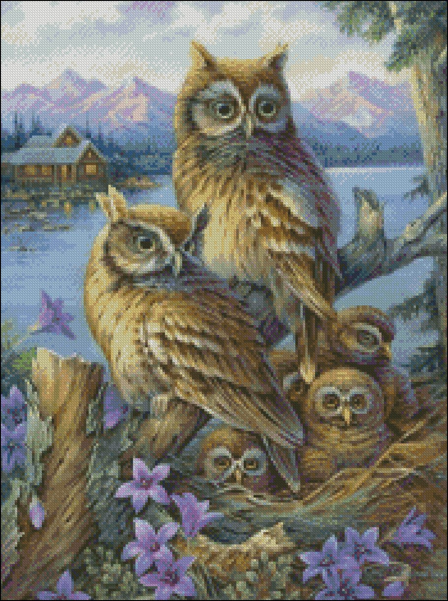 Owls Collection 13 - Counted Cross Stitch Patterns Embroidery Crafts Needlework DIY Chart DMC Color