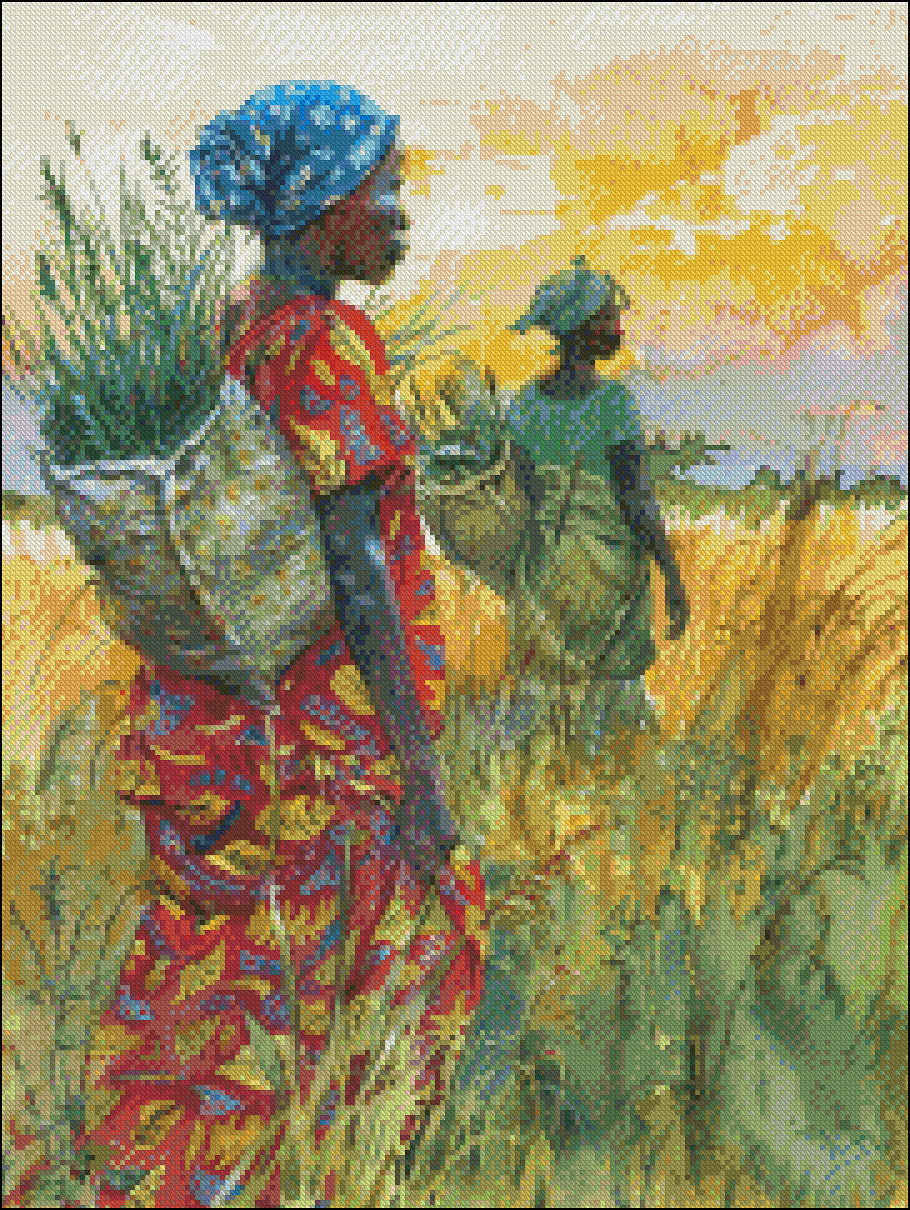 Harvesting the Future 1 - Counted Cross Stitch Patterns Embroidery Crafts Needlework DIY Chart DMC Color
