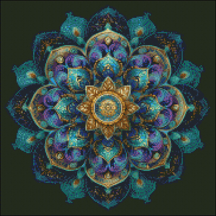 Mandala Pattern 2 - Counted Cross Stitch Patterns Embroidery Crafts Needlework DIY Chart DMC Color