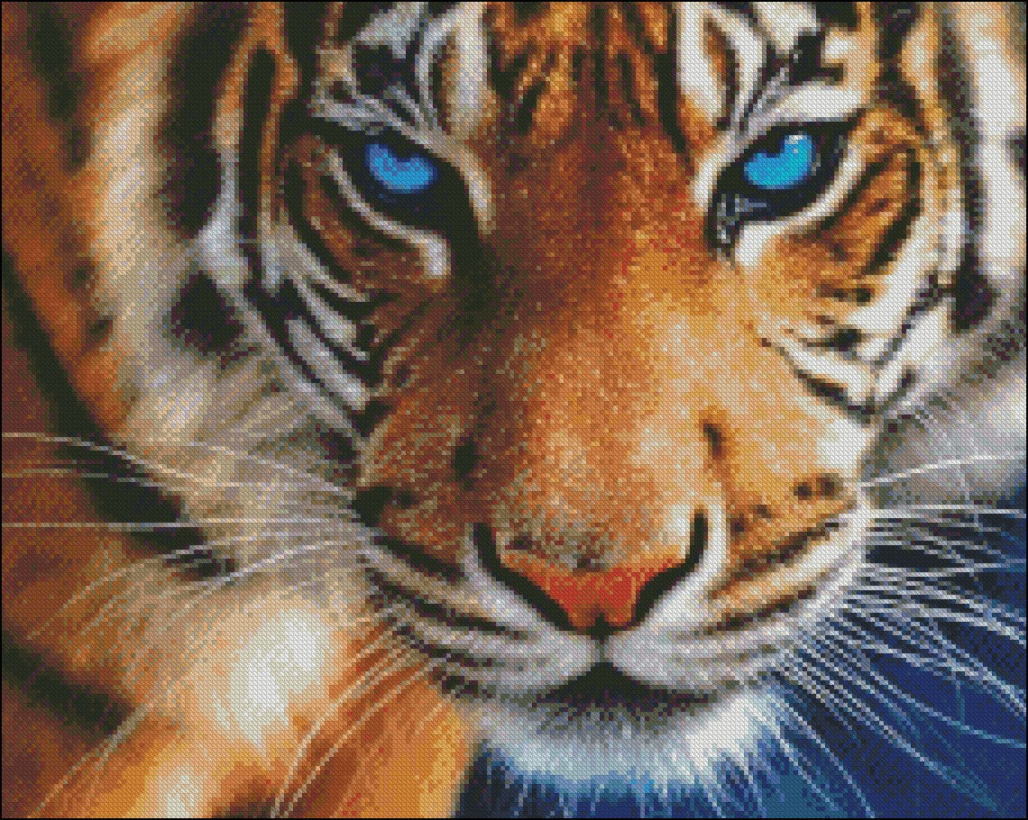 Tiger Collection 19 - Counted Cross Stitch Patterns Embroidery Crafts Needlework DIY Chart DMC Color