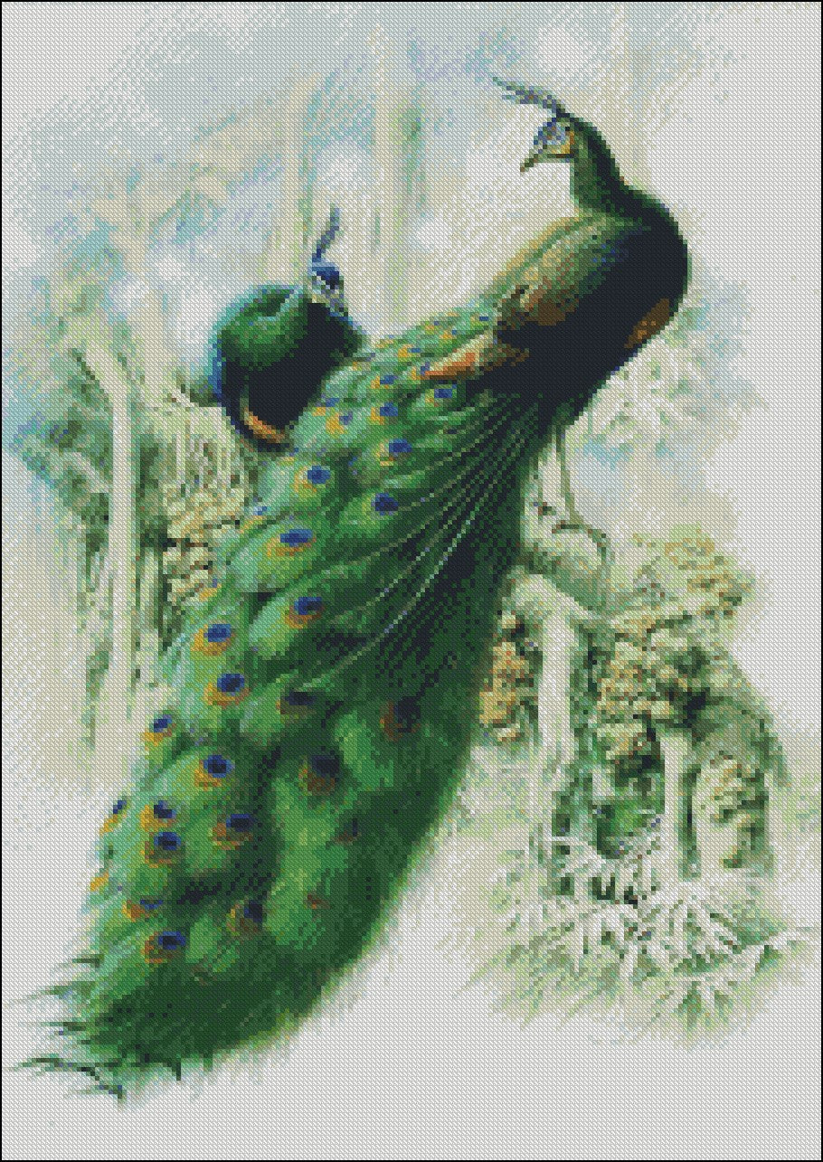 Peacock Collection 6 - Counted Cross Stitch Patterns Embroidery Crafts Needlework DIY Chart DMC Color