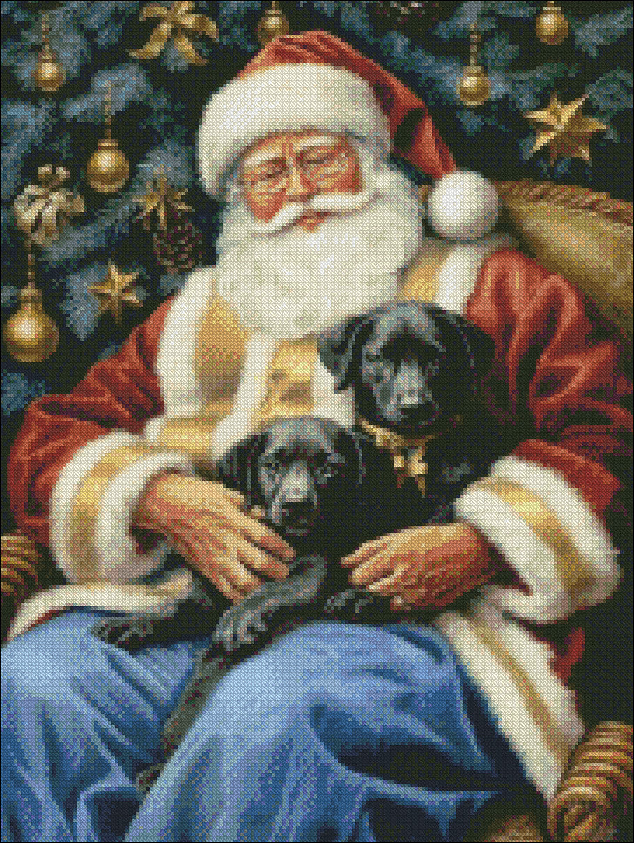Santa’s Nap 2 - Counted Cross Stitch Patterns Embroidery Crafts Needlework DIY Chart DMC Color