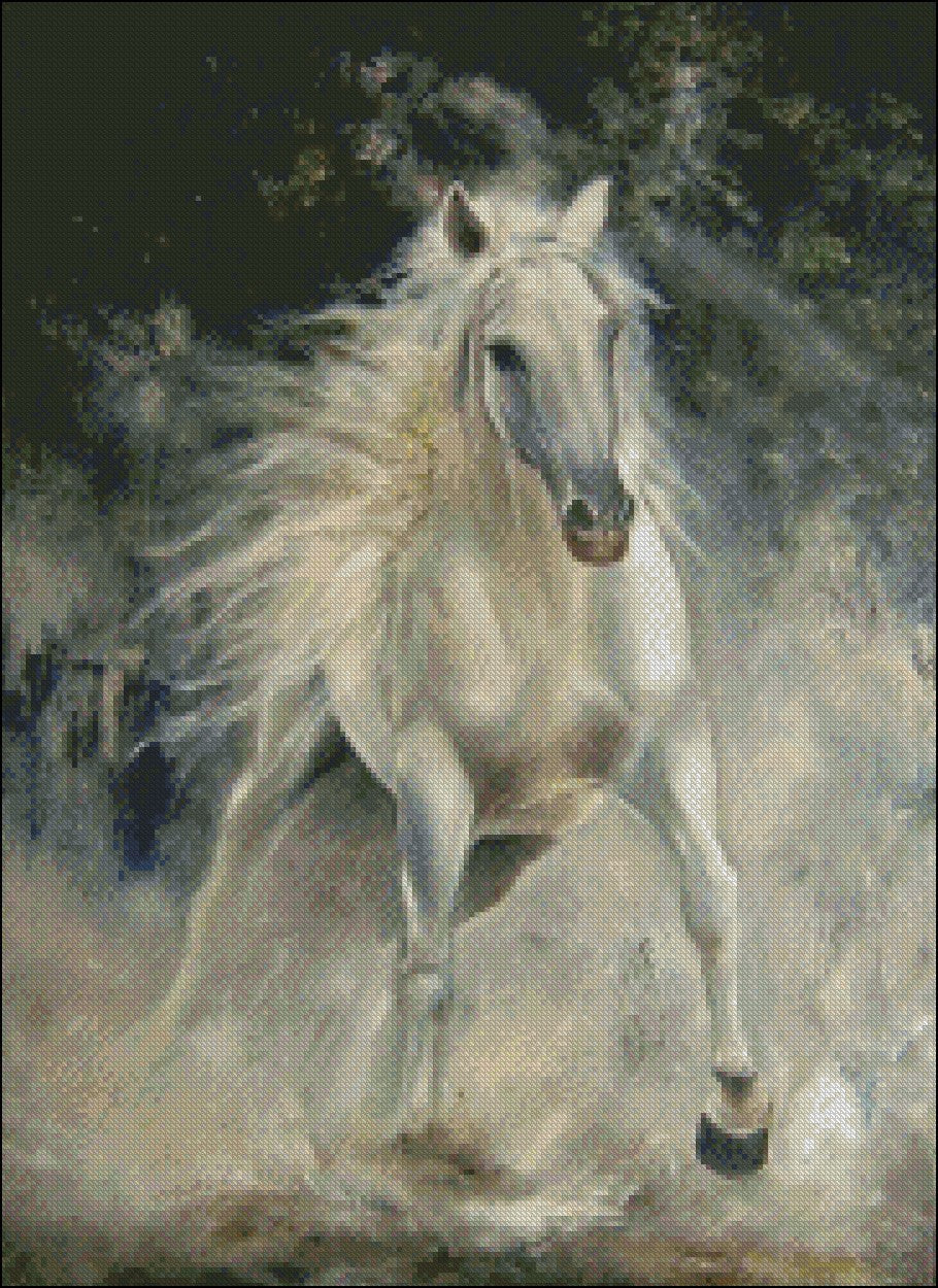 Running Horse 2 - Counted Cross Stitch Patterns Embroidery Crafts Needlework DIY Chart DMC Color