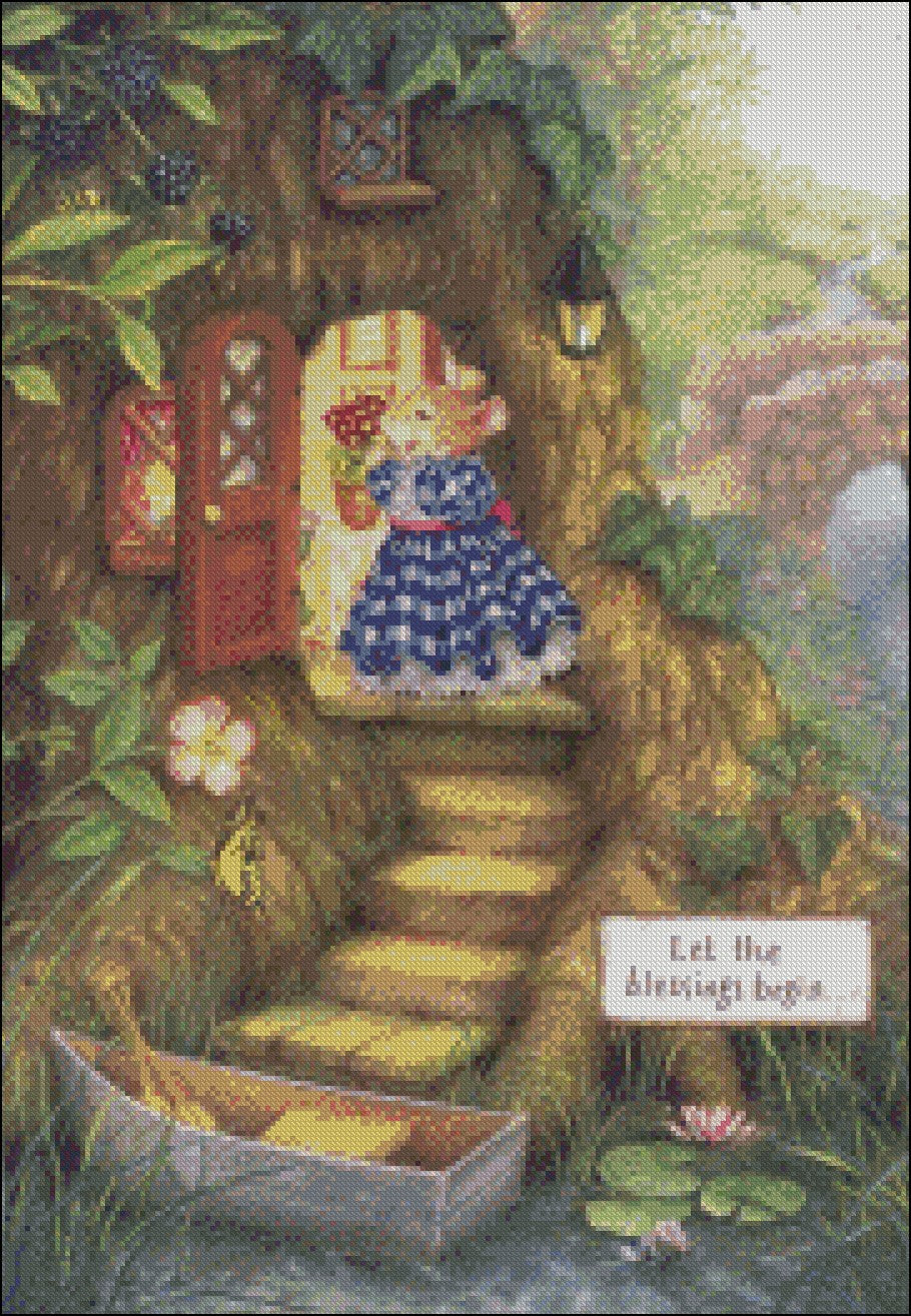 Let the Blessing Begin - Counted Cross Stitch Patterns Embroidery Crafts Needlework DIY Chart DMC Color