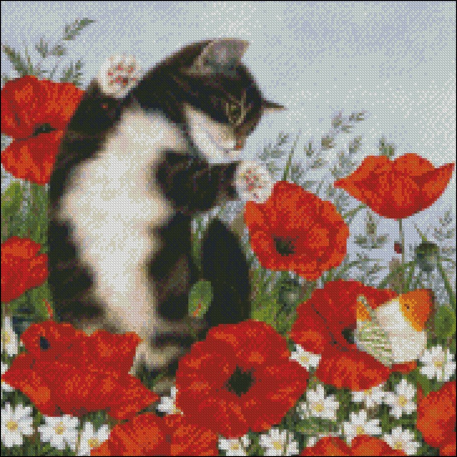 Kitties' World 21 - Counted Cross Stitch Patterns Embroidery Crafts Needlework DIY Chart DMC Color