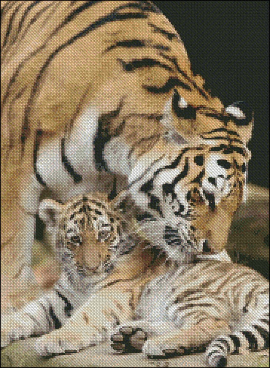 Moment of Tenderness - Counted Cross Stitch Patterns Embroidery Crafts Needlework DIY Chart DMC Color