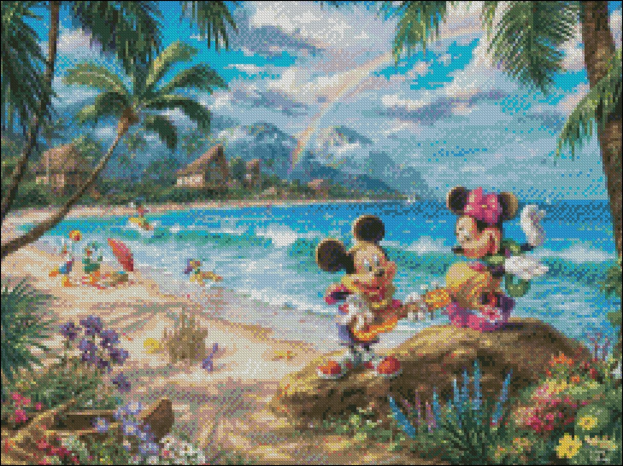 Mickey and Minnie 1 - Counted Cross Stitch Patterns Embroidery Crafts Needlework DIY Chart DMC Color