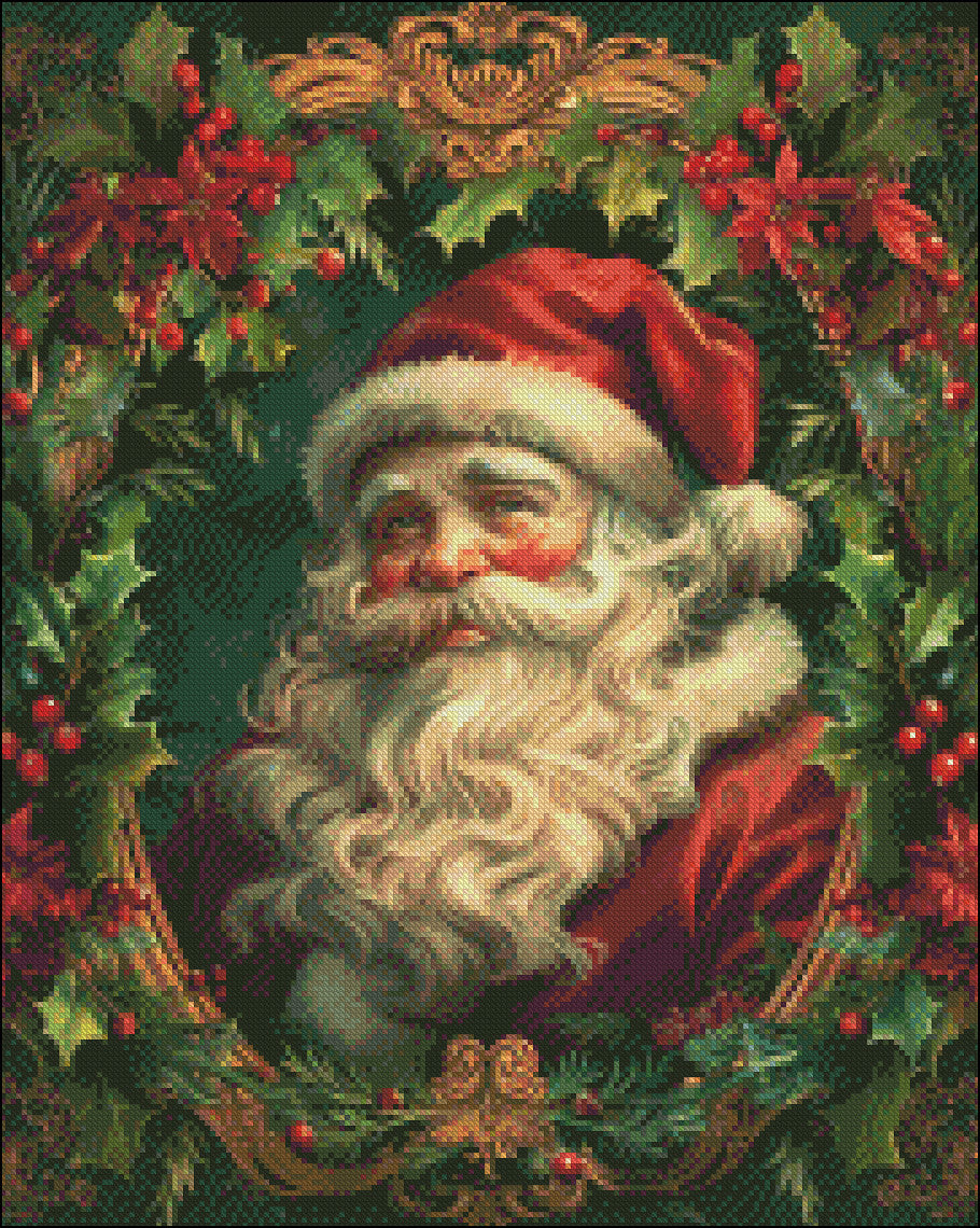 Vintage Santa Claus 2 - Counted Cross Stitch Patterns Embroidery Crafts Needlework DIY Chart DMC Color