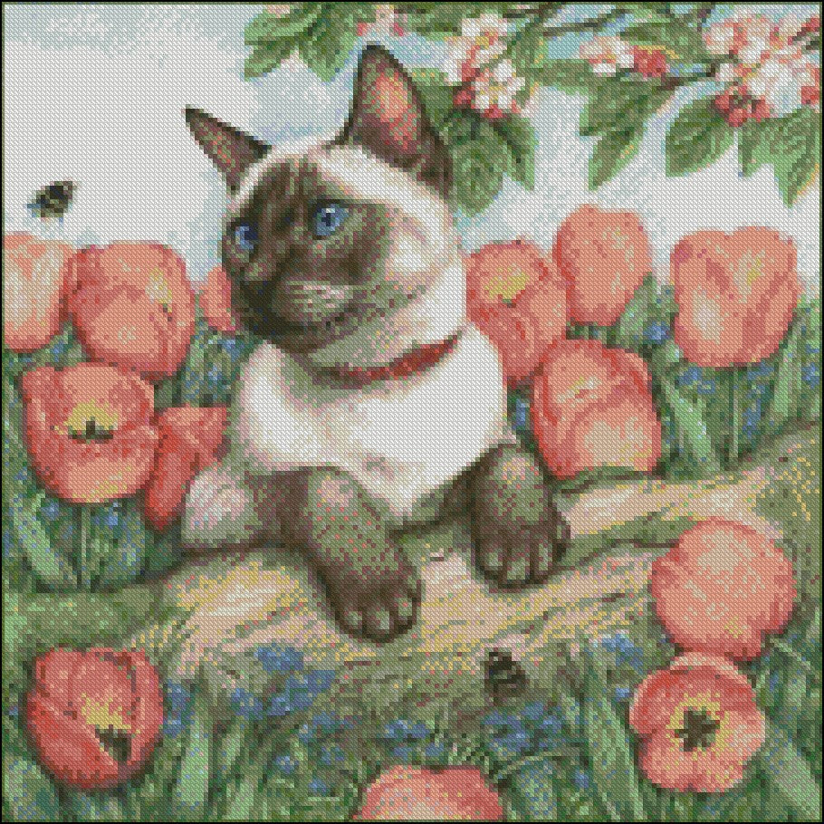 Kitties' World 14 - Counted Cross Stitch Patterns Embroidery Crafts Needlework DIY Chart DMC Color