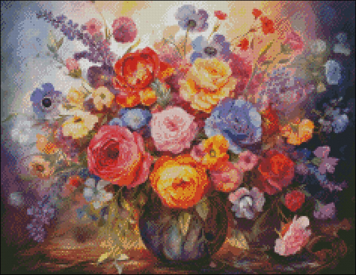 Roses and other Flowers - Counted Cross Stitch Patterns Embroidery Crafts Needlework DIY Chart DMC Color