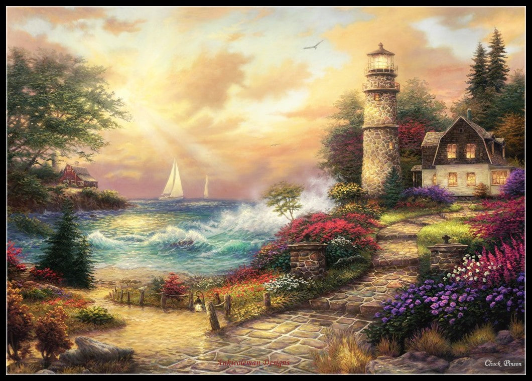 Seaside Dreams - Counted Cross Stitch Patterns Embroidery Crafts Needlework DIY Chart DMC Color
