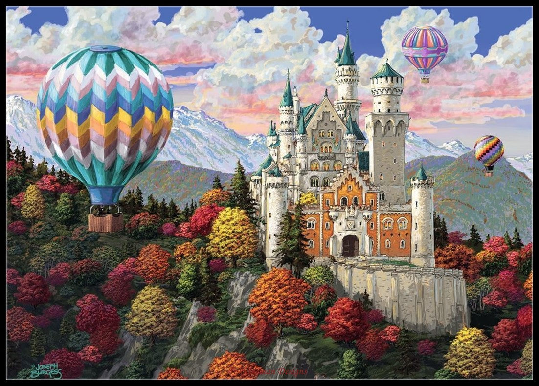 Neuschwanstein - Counted Cross Stitch Patterns Embroidery Crafts Needlework DIY Chart DMC Color