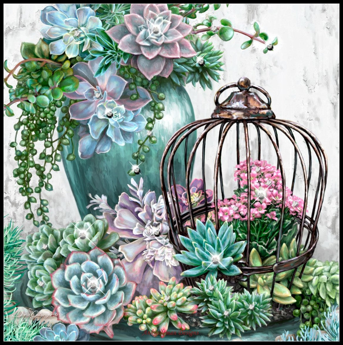 cross stitch succulent pattern Succulent Garden