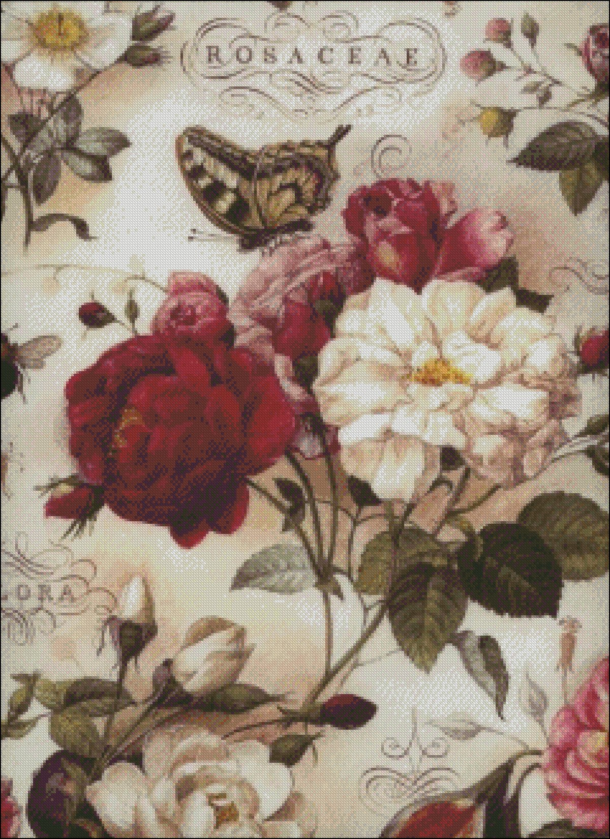 Super Flowers - Counted Cross Stitch Patterns Embroidery Crafts Needlework DIY Chart DMC Color