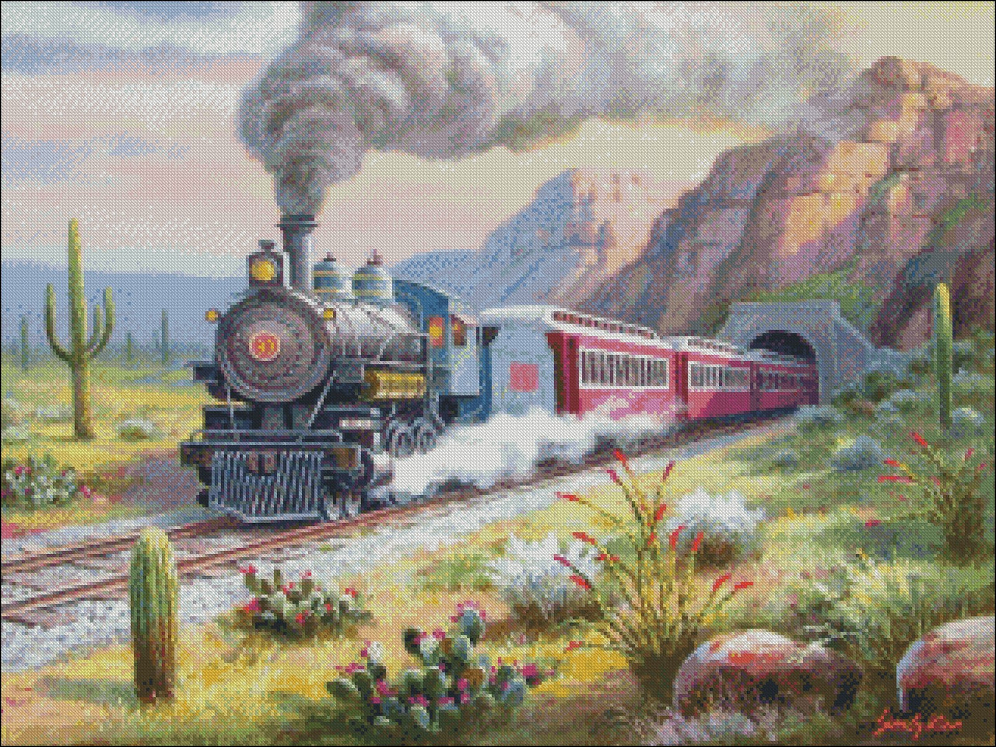 Desert Run - Counted Cross Stitch Patterns Embroidery Crafts Needlework DIY Chart DMC Color