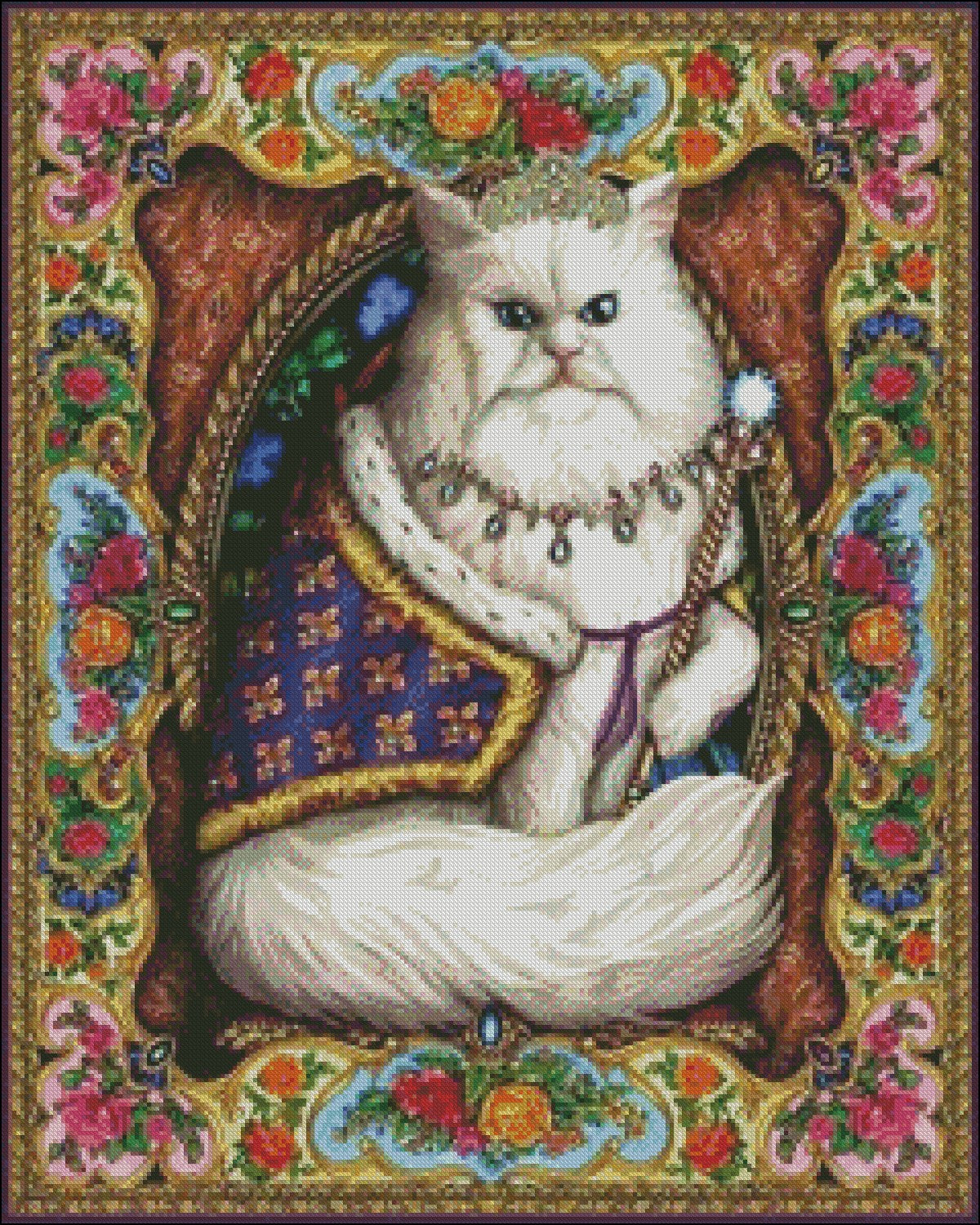 Majestic Cat - Counted Cross Stitch Patterns Embroidery Crafts Needlework DIY Chart DMC Color