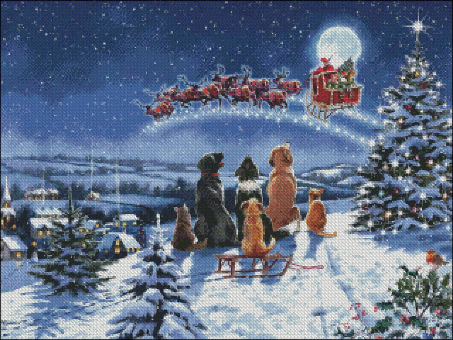 Midnight Meeting - Counted Cross Stitch Patterns Embroidery Crafts Needlework DIY Chart DMC Color