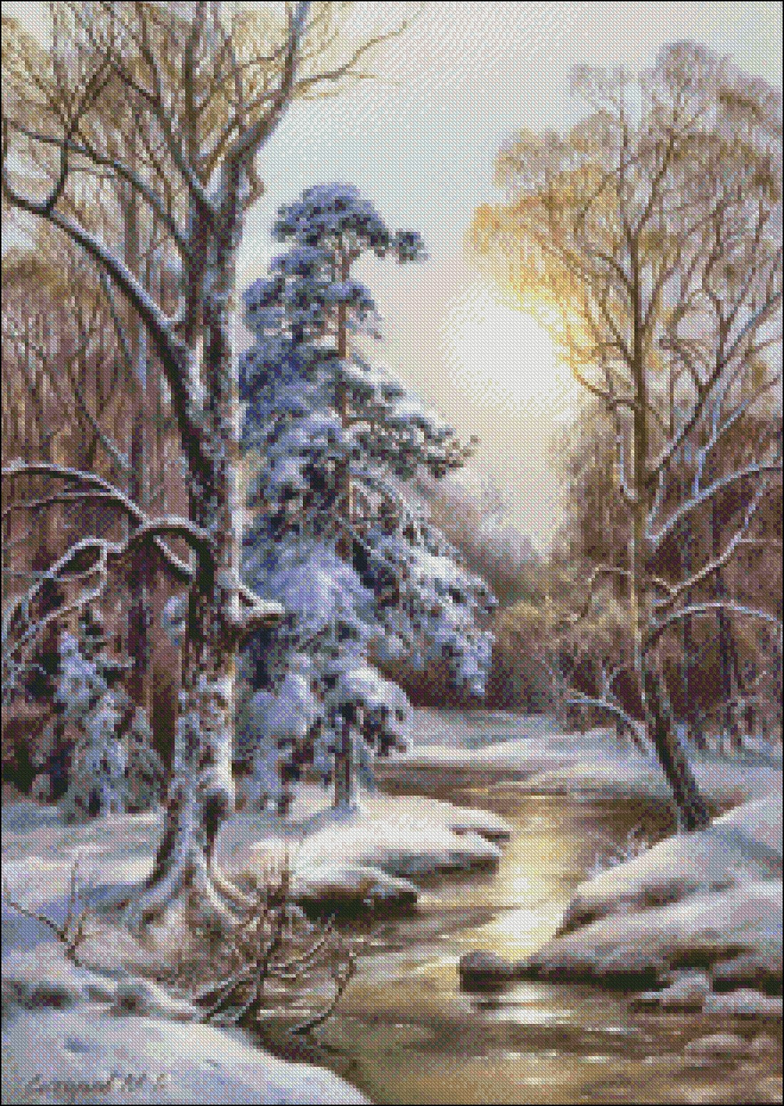 Snowbreak - Counted Cross Stitch Patterns Embroidery Crafts Needlework DIY Chart DMC Color