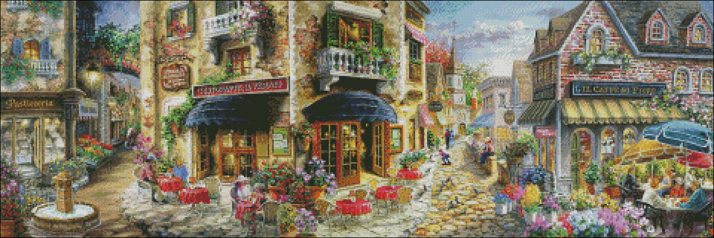 Late Afternoon in Italy - Counted Cross Stitch Patterns Embroidery Crafts Needlework DIY Chart DMC Color