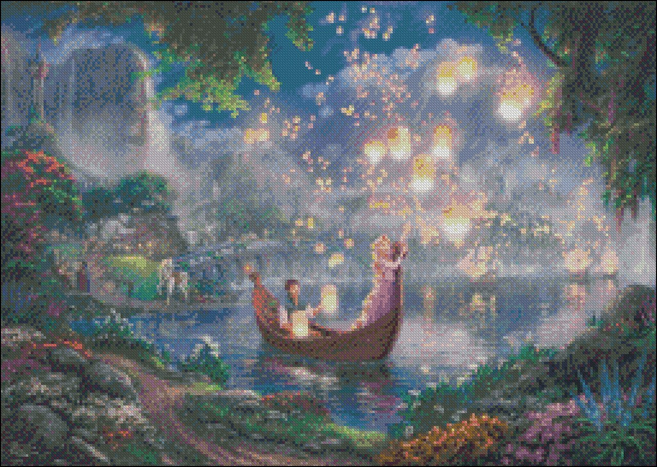 Tangled - Counted Cross Stitch Patterns Embroidery Crafts Needlework DIY Chart DMC Color