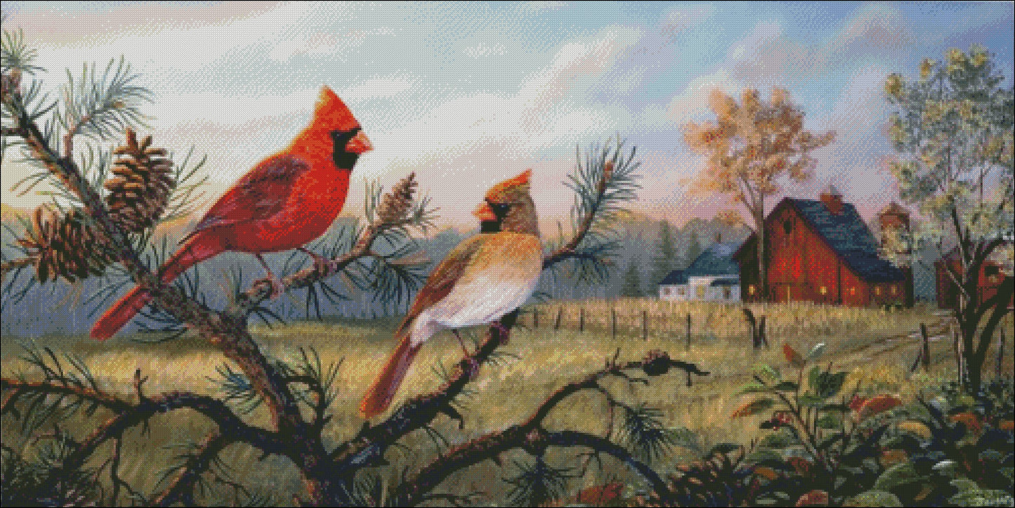 Meadow Retreat - Counted Cross Stitch Patterns Embroidery Crafts Needlework DIY Chart DMC Color