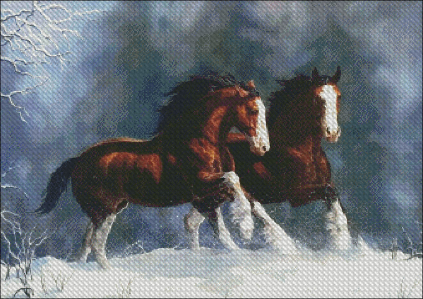 Snow Kings - Counted Cross Stitch Patterns Embroidery Crafts Needlework DIY Chart DMC Color