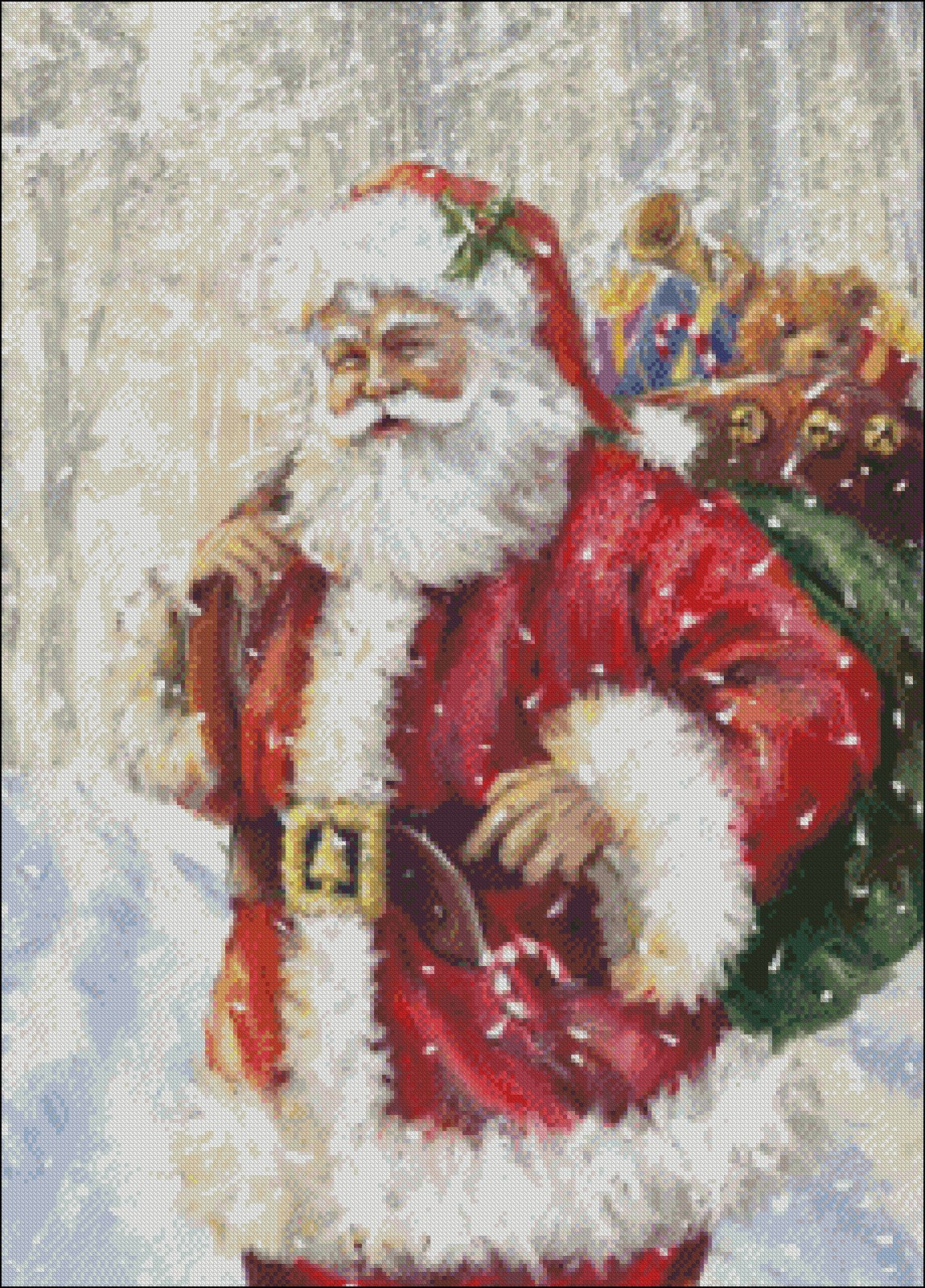 Santa Claus 31 - Counted Cross Stitch Patterns Embroidery Crafts Needlework DIY Chart DMC Color