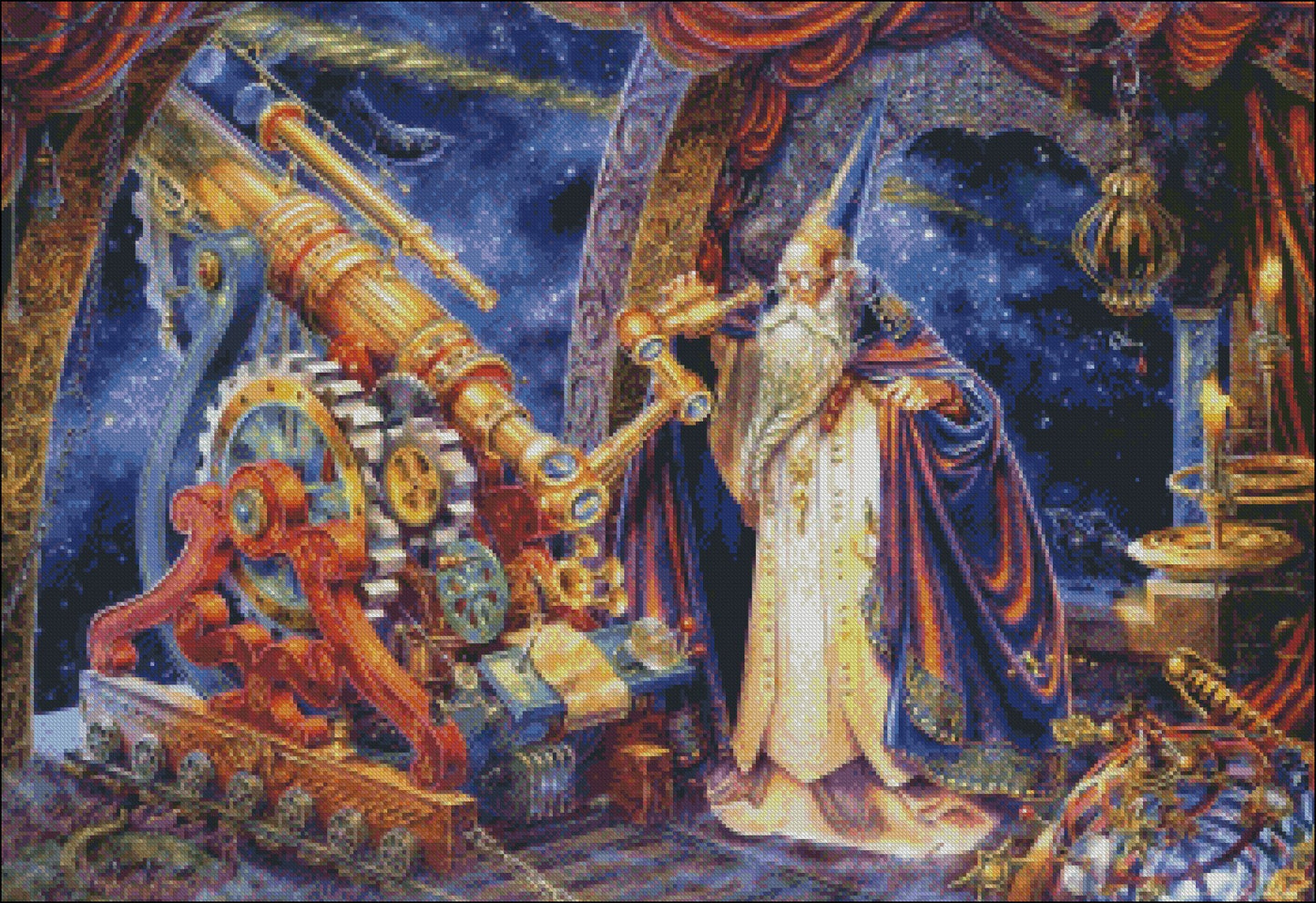 The Astronomer - Counted Cross Stitch Patterns Embroidery Crafts Needlework DIY Chart DMC Color