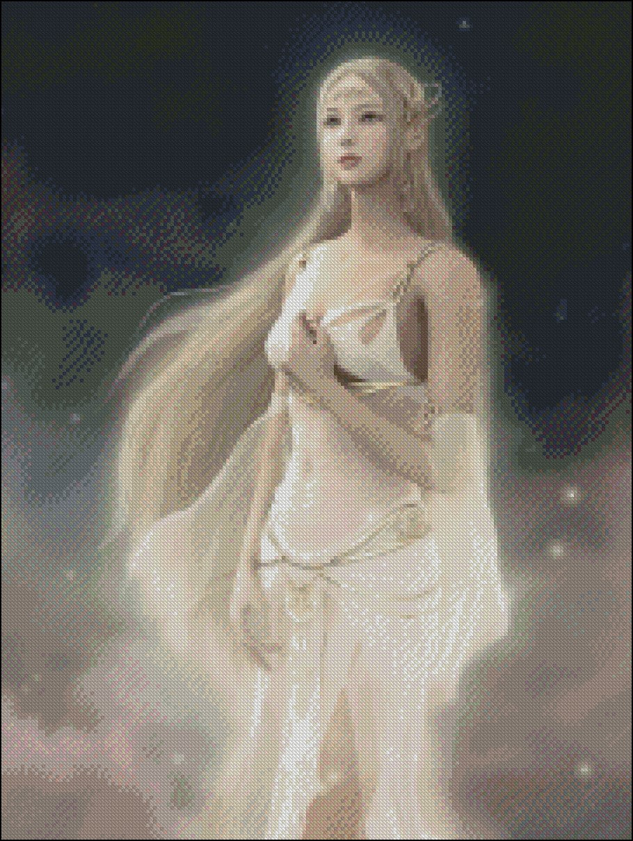 Light Elf - Counted Cross Stitch Patterns Embroidery Crafts Needlework DIY Chart DMC Color