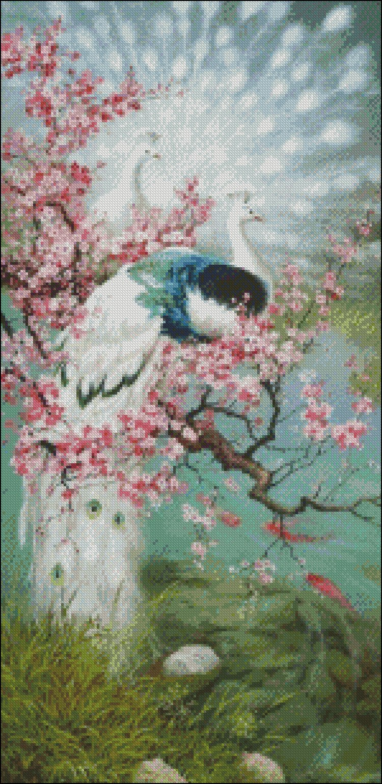 Peacock Collection 23 - Counted Cross Stitch Patterns Embroidery Crafts Needlework DIY Chart DMC Color