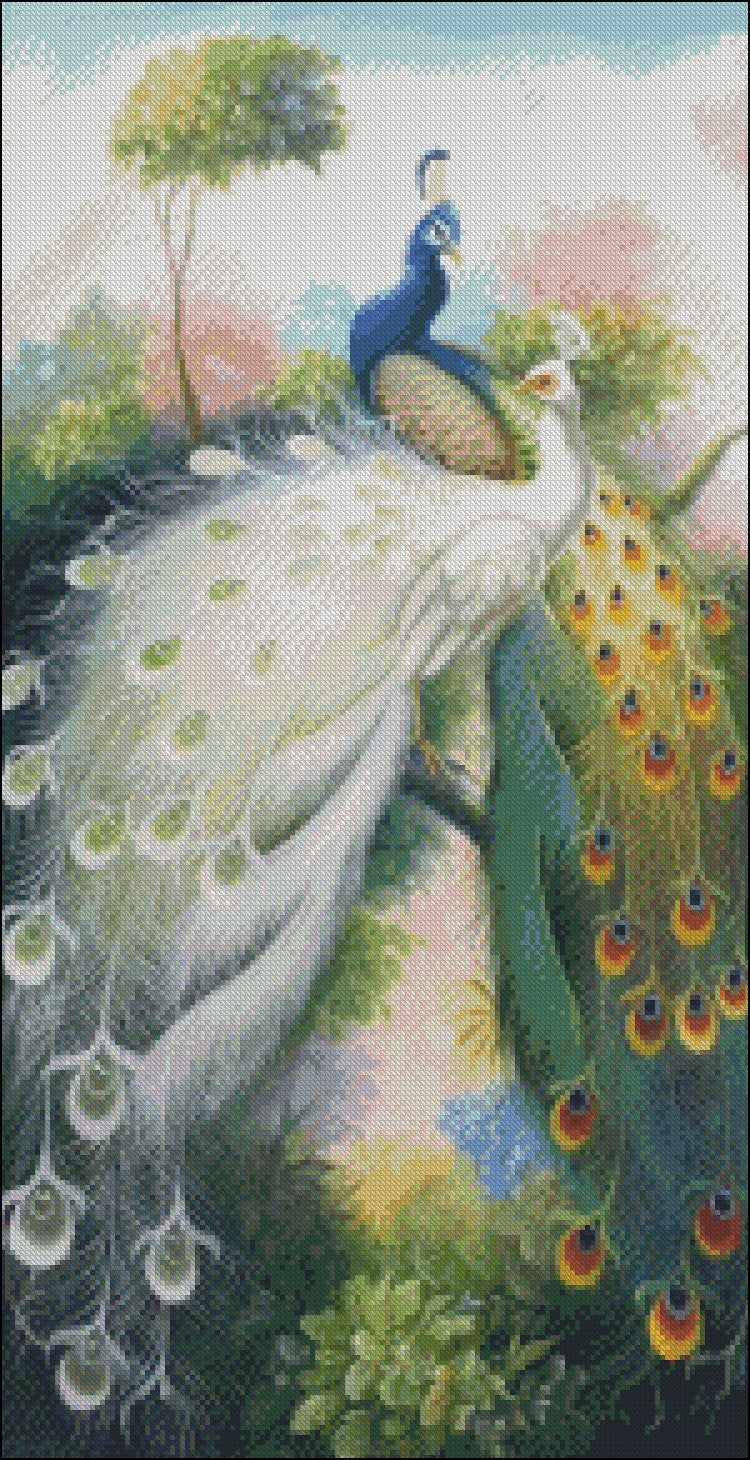 Peacock Collection 20 - Counted Cross Stitch Patterns Embroidery Crafts Needlework DIY Chart DMC Color