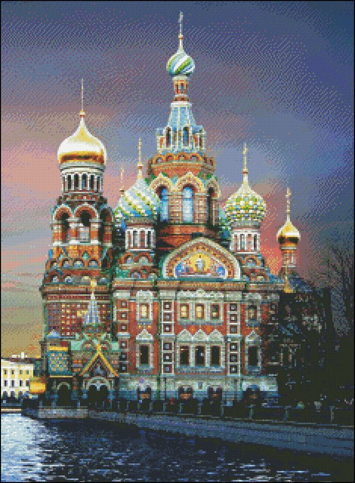 Saviour on Spilled Blood in St. Petersburg - Counted Cross Stitch Patterns Embroidery Crafts Needlework DIY Chart DMC Color