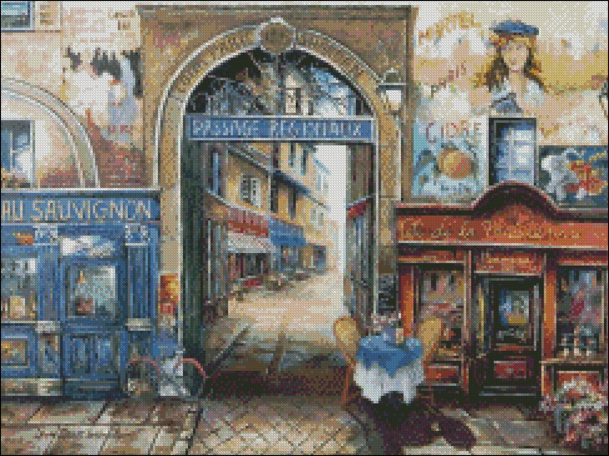 Passage to Paris - Counted Cross Stitch Patterns Embroidery Crafts Needlework DIY Chart DMC Color