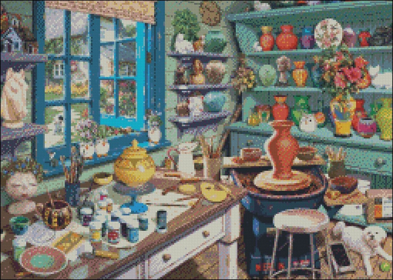 The Hobby Shed 2 - Counted Cross Stitch Patterns Embroidery Crafts Needlework DIY Chart DMC Color