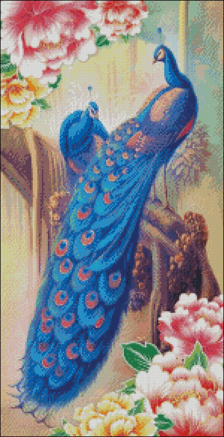 Peacock Collection 21 - Counted Cross Stitch Patterns Embroidery Crafts Needlework DIY Chart DMC Color