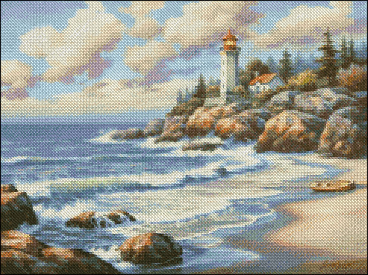 Lighthouse 2 - Counted Cross Stitch Patterns Embroidery Crafts Needlework DIY Chart DMC Color