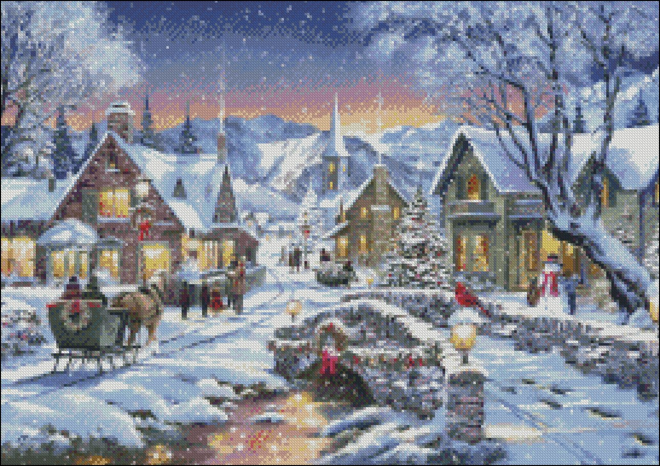 Tinsel Town - Counted Cross Stitch Patterns Embroidery Crafts Needlework DIY Chart DMC Color