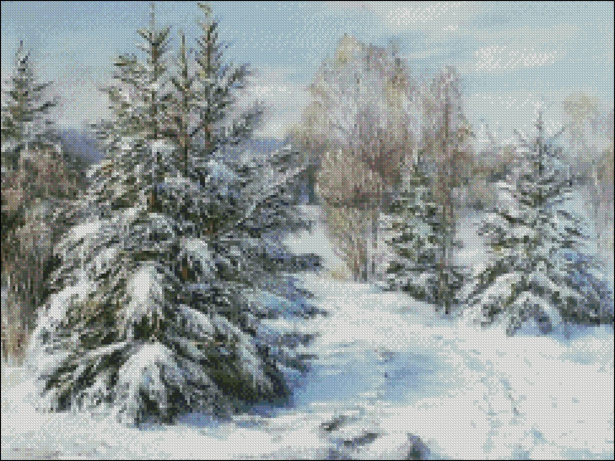 Russia Seasons Scenery 9 - Counted Cross Stitch Patterns Embroidery Crafts Needlework DIY Chart DMC Color