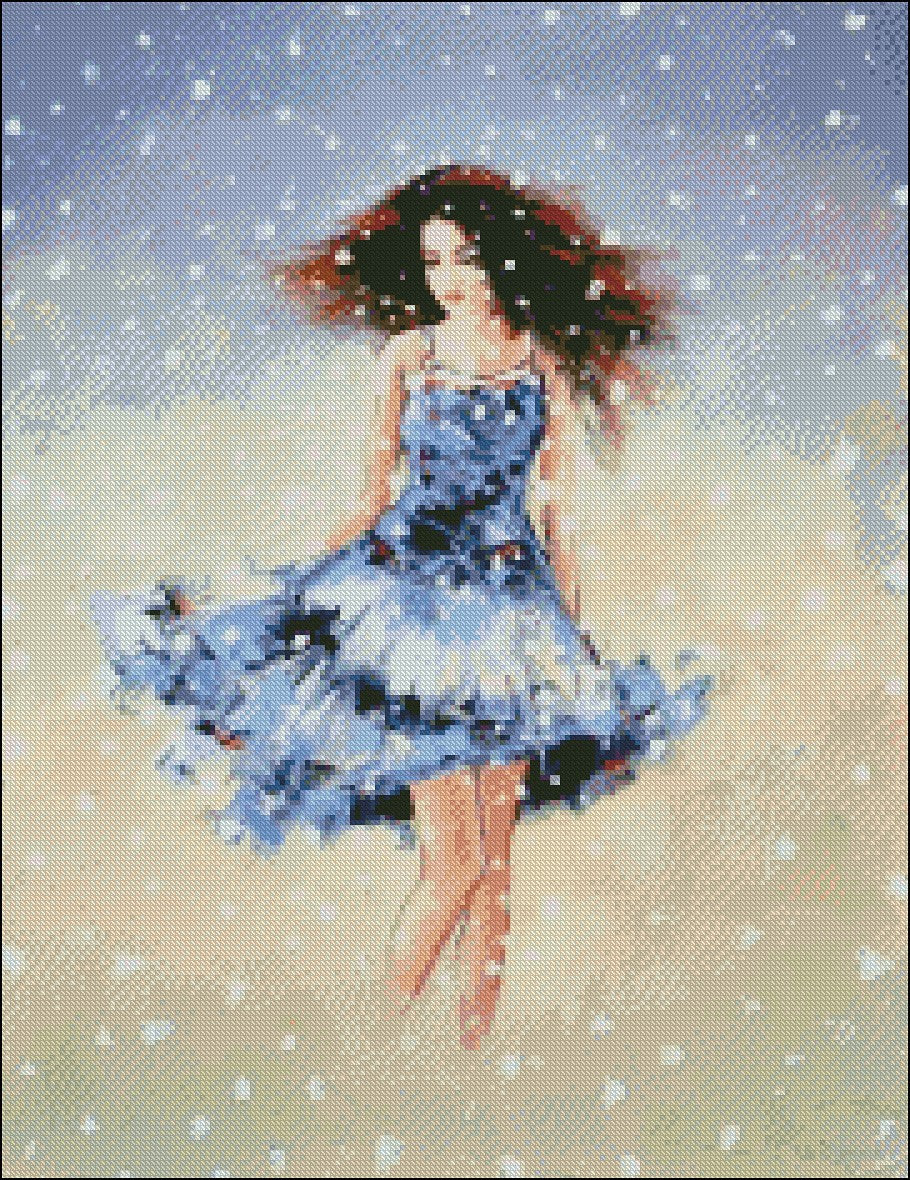 Snowfall - Counted Cross Stitch Patterns Embroidery Crafts Needlework DIY Chart DMC Color