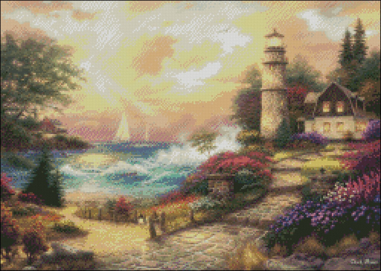 Seaside Dreams - Counted Cross Stitch Patterns Embroidery Crafts Needlework DIY Chart DMC Color