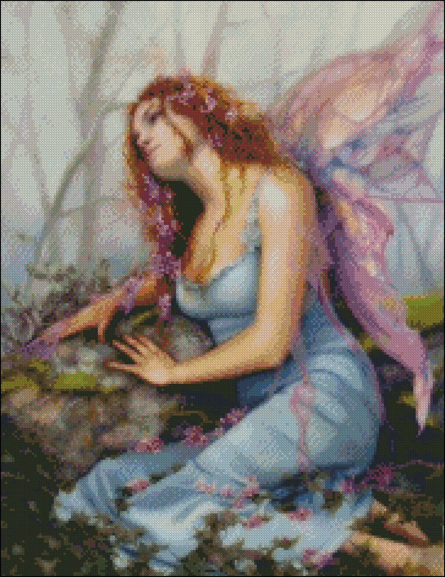 Pretty Fairy - Counted Cross Stitch Patterns Embroidery Crafts Needlework DIY Chart DMC Color